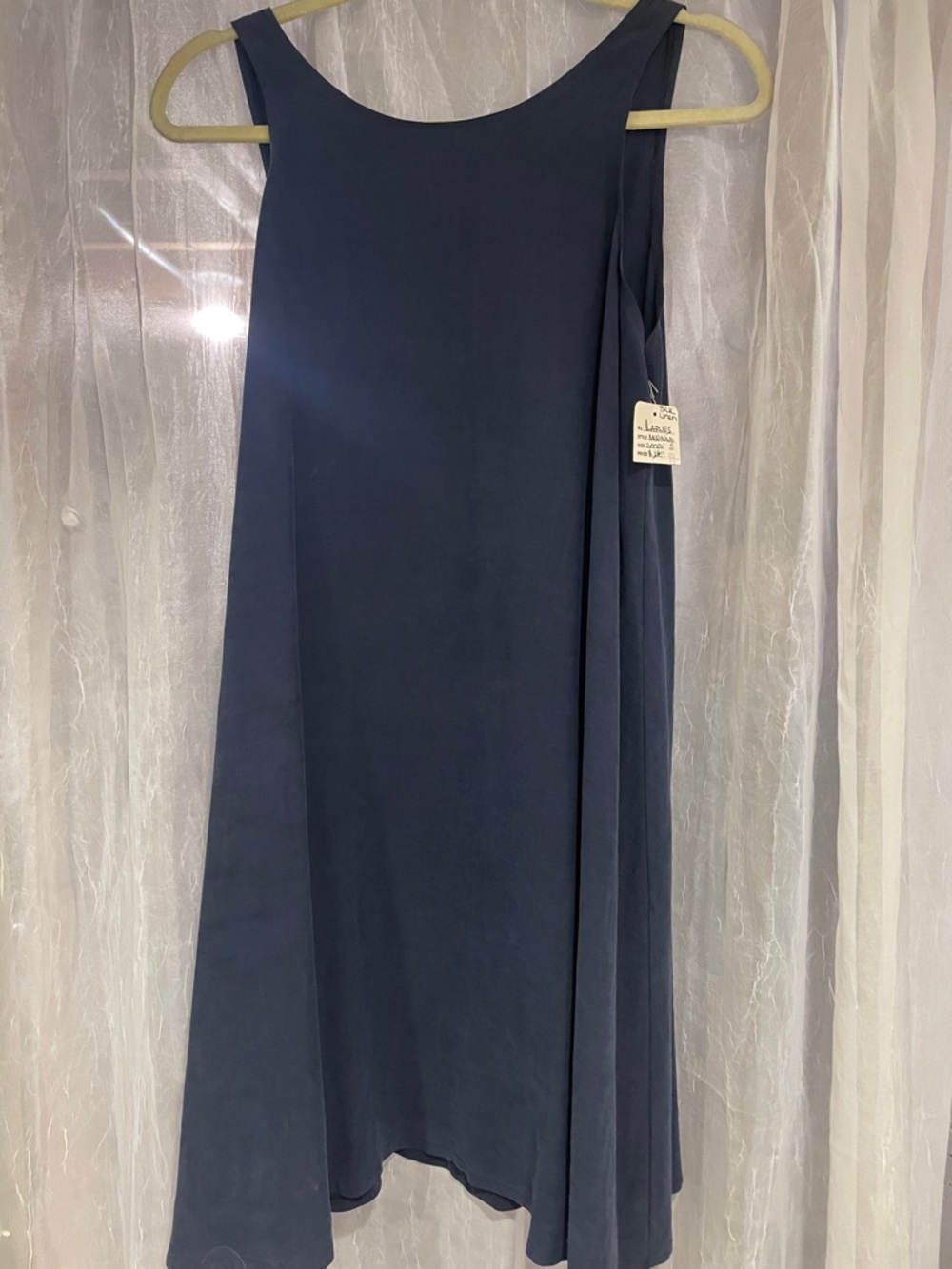 Sleeveless Asymmetrical Navy Shift Dress
